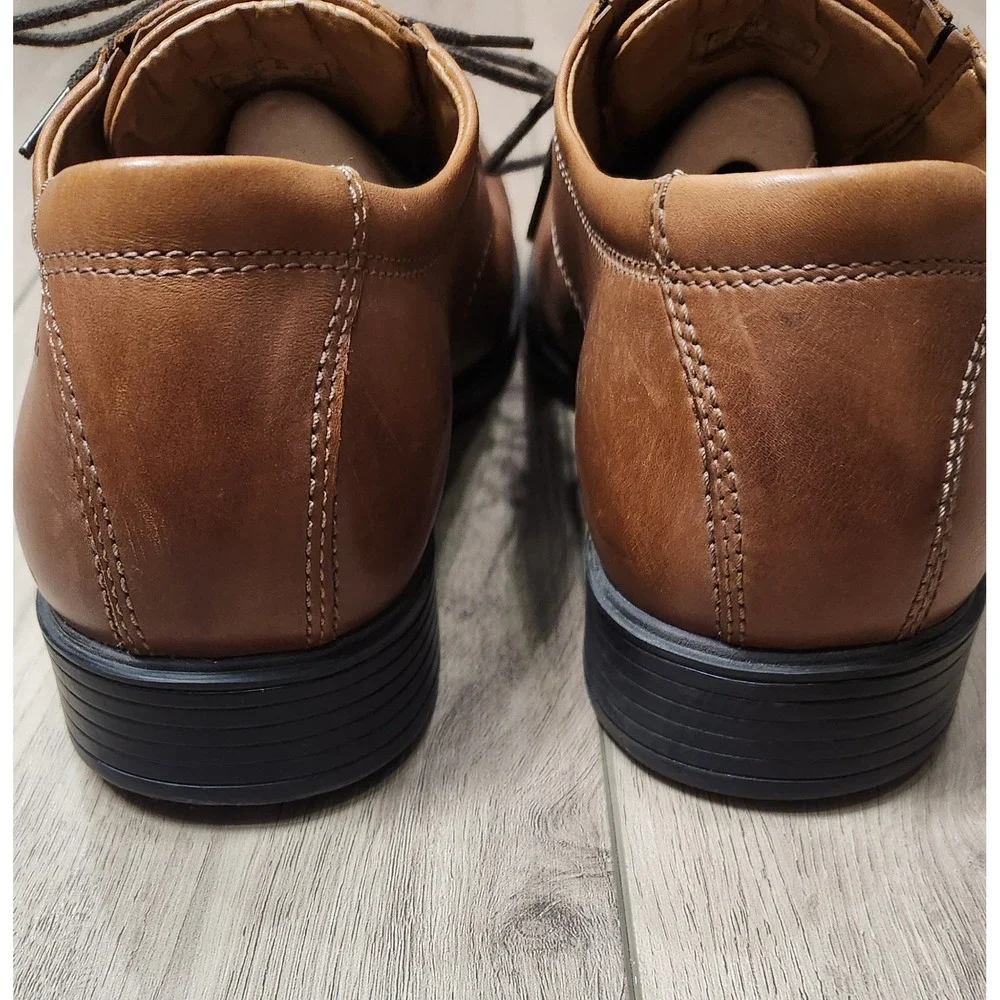 Clarks Collection Mens Brown Leather Cap Toe Oxford‎ Dress Shoes Size 10.5 W